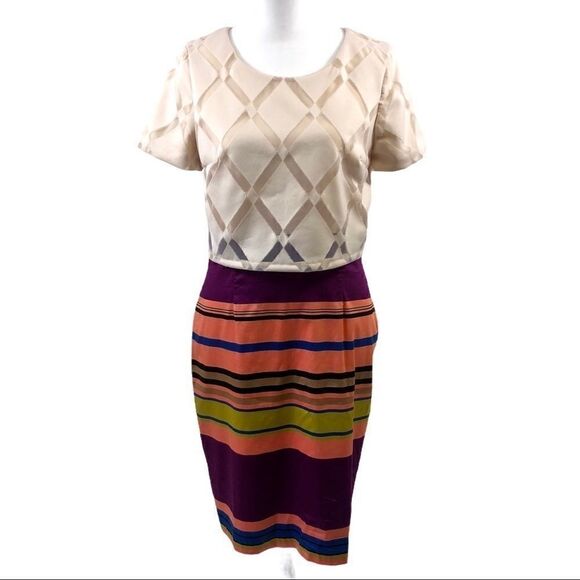 Weston NWT Multicolor Short Sleeve Dress Size 4 - Picture 1 of 10